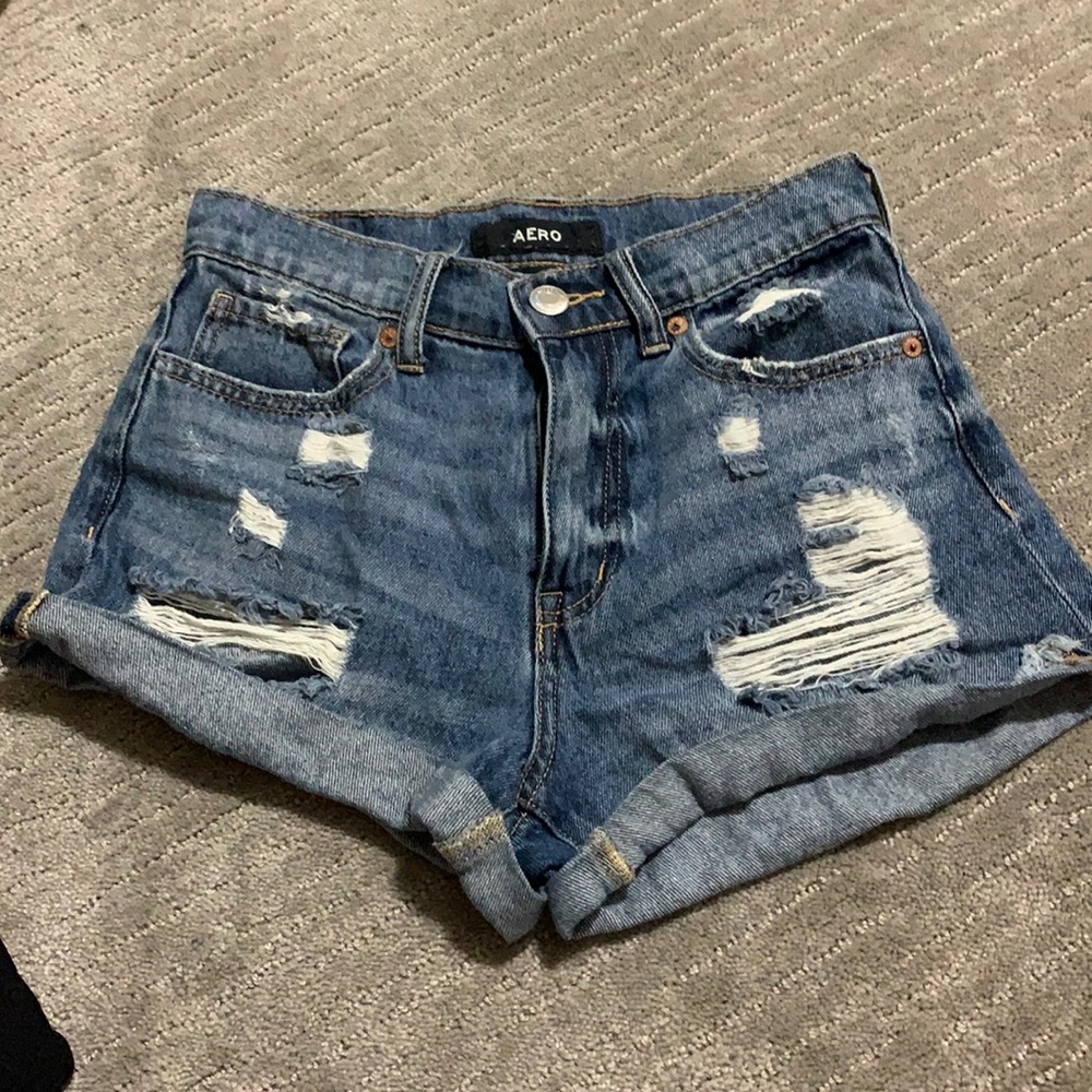 ripped aeropostale jean shorts
